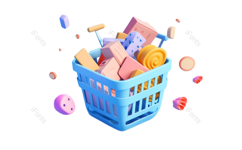 卡通图片,网上购物元素,插画PNG,蓝色免抠素材